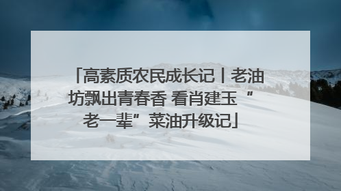 高素质农民成长记丨老油坊飘出青春香 看肖建玉“老一辈”菜油升级记