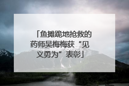鱼摊跪地抢救的药师吴梅梅获“见义勇为”表彰