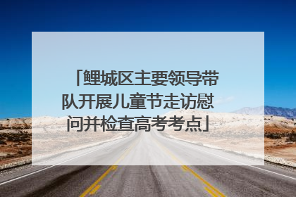 鲤城区主要领导带队开展儿童节走访慰问并检查高考考点