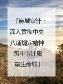 麻城审计：深入贯彻中央八项规定精神 筑牢审计质量生命线