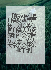 黎家远任四川省财政厅厅长；刘会英任四川省人力资源和社会保障厅厅长；省人大常委会任免一批干部