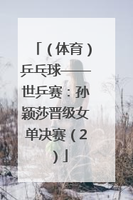 （体育）乒乓球——世乒赛：孙颖莎晋级女单决赛（2）