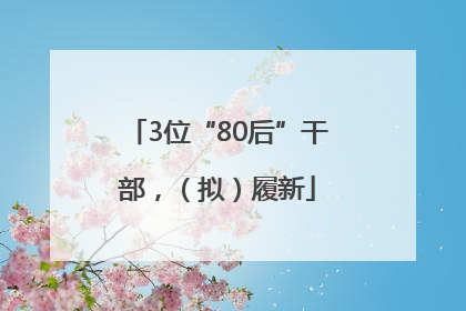 3位“80后”干部，（拟）履新