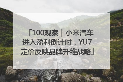 100观察｜小米汽车进入盈利倒计时，YU7定价反映品牌升维战略