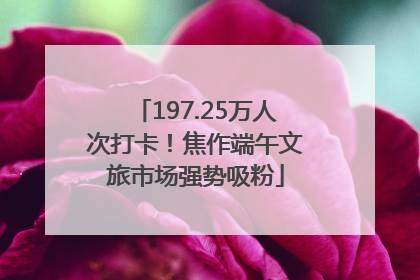 197.25万人次打卡！焦作端午文旅市场强势吸粉
