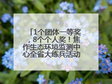 1个团体一等奖，8个个人奖！焦作生态环境监测中心全省大练兵活动获佳绩