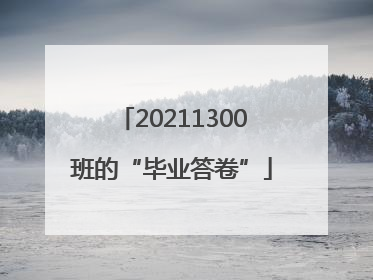 20211300班的“毕业答卷”