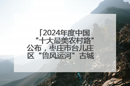2024年度中国“十大最美农村路”公布，枣庄市台儿庄区“鲁风运河”古城文化廊道上榜！