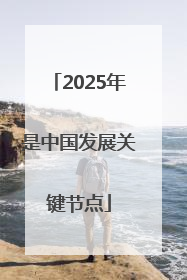 2025年是中国发展关键节点